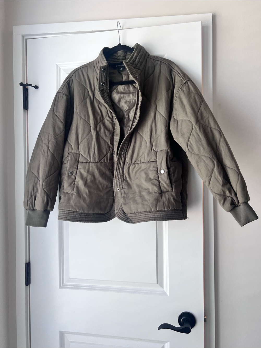 Pilates Quilted Olive Green Warm-up Jacket